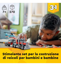 Lego Creator 3in1 - Autocarro con elicottero - Lego 31146 un camion trasportatore o un elicottero o aereo 270pz Anni 7+