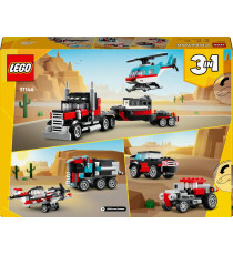 Lego Creator 3in1 - Autocarro con elicottero - Lego 31146 un camion trasportatore o un elicottero o aereo 270pz Anni 7+