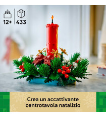 Lego Natale - Decorazione da tavolo natalizia - Lego 40743 centro tavolo con Bacche, Stelle e Fogliame 433pz Anni 12+
