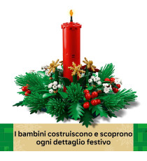 Lego Natale - Decorazione da tavolo natalizia - Lego 40743 centro tavolo con Bacche, Stelle e Fogliame 433pz Anni 12+