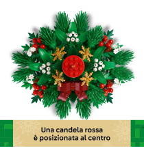 Lego Natale - Decorazione da tavolo natalizia - Lego 40743 centro tavolo con Bacche, Stelle e Fogliame 433pz Anni 12+