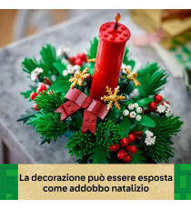 Lego Natale - Decorazione da tavolo natalizia - Lego 40743 centro tavolo con Bacche, Stelle e Fogliame 433pz Anni 12+