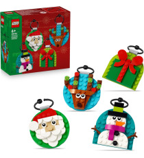 Lego Natale - Selezione di decorazioni natalizie - Lego 40744 Babbo Natale, Pupazzo di Neve,Renna,Pacco 153pz Anni 6+