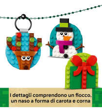 Lego Natale - Selezione di decorazioni natalizie - Lego 40744 Babbo Natale, Pupazzo di Neve,Renna,Pacco 153pz Anni 6+