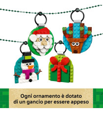 Lego Natale - Selezione di decorazioni natalizie - Lego 40744 Babbo Natale, Pupazzo di Neve,Renna,Pacco 153pz Anni 6+