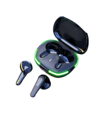Auricolari Bluetooth Pro 60 black da gioco con led Earphone Bluetooth V5.0 WI-FI cuffie gaming TWS a bassa latenza CVC8.0