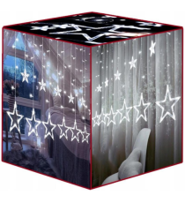 Catena luminosa a tenda design a stella, 120 led 6500K luce fredda 4.7 metri da interno Alimentazione: spina UE (230 V)