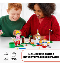 Lego Super Mario - Starter Pack Avventure di Peach - Lego 71403 con Principessa Interattiva,Toad Giallo,Lemmy Anni 6+ 354pz
