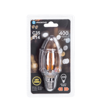 Lampadina led a filamento ambrata C35 4W Attacco E14 400 lumen 2200K luce calda D35H97mm Equivalenza lampada incandescente 35W