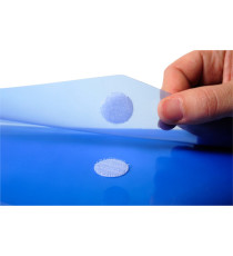 Busta a tasca con chiusura in velcro - PPL - 24 x 32 cm - blu/trasparente - Exacompta