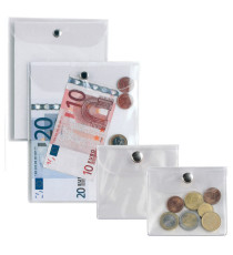 Busta con bottone Press 3E - PVC - 11,2 x 20,5 cm - trasparente - Sei Rota