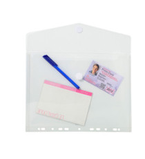 Busta forata con chiusura in velcro - PPL - 24 x 32 cm - trasparente - Exacompta