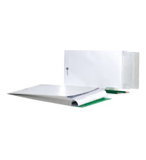Buste a sacco Securitex - con soffietti - B4 - 25 x 35,3 x 3,8 cm - 130 gr - bianco - Bong Packaging - conf. 100 pezzi