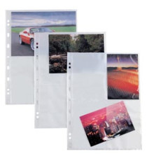 Buste forate Atla F porta foto - 8 spazi 10 x 15 cm - trasparente - Sei Rota - conf. 10 pezzi