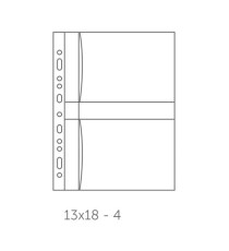 Buste forate Atla FT porta foto e cartoline - 4 spazi 13 x 18 cm - trasparente - Sei Rota - conf. 10 pezzi