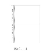Buste forate Atla FT porta foto e cartoline - 4 spazi 15 x 21 cm - trasparente - Sei Rota - conf. 10 pezzi
