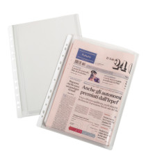 Buste forate con soffietto - Superior - buccia - 21 x 29,7 cm - trasparente - Favorit - conf. 10 pezzi