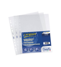 Buste forate L'Originale - Top - liscio - 22 x 30 cm - trasparente - Favorit - conf. 25 pezzi