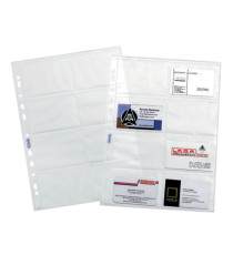 Buste forate Portabiglietti - 8 Tasche - 22,2 x 31,2 cm - trasparente - Favorit - conf. 10 pezzi