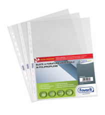 Buste forate Special PP - Superior - liscia - 22 x 30 cm - trasparente - Favorit - conf. 50 pezzi