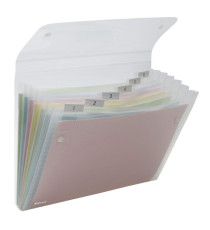Cartella a soffietto Ice - 6 tasche - 22 x 30 cm - trasparente - Rexel