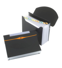 Cartella a soffietto Optima - 13 tasche - 23 x 33 cm - nero - Rexel