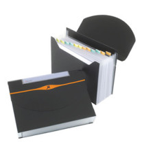 Cartella a soffietto Optima - 13 tasche - 23 x 33 cm - nero - Rexel