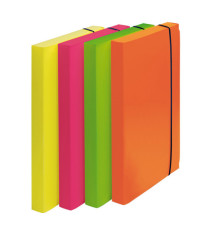 Cartella progetto Shocking File - con elastico - 24 x 35 cm - colori fluo assortiti - Fellowes