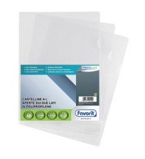 Cartelline a L Pratic - Superior - PPL - liscio - 22 x 30 cm - trasparente - Favorit - conf. 50 pezzi