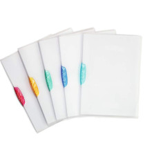 Cartelline con clip Swingclip - PPL - 22 x 31 cm - clip colorata - trasparente - Durable - conf. 5 pezzi