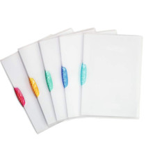 Cartelline con clip Swingclip - PPL - 22 x 31 cm - clip colorata - trasparente - Durable - conf. 5 pezzi