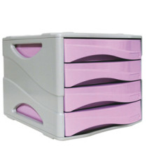 Cassettiera Keep Colour Pastel - 25 x 32 cm - cassetti 5 cm - grigio/lilla - Arda