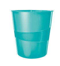 Cestino gettacarte WOW - altezza 32,4 cm - diametro 29 cm - 15 L - acqua marina - Leitz