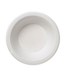 Ciotola monouso Bio - rotonda - diametro 19 cm - 680 ml - cellulosa/canna da zucchero - bianco - Leone - conf. 50 pezzi