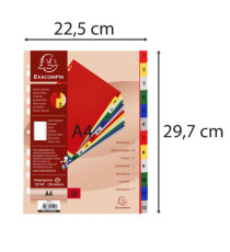 Divisori Numerici - 1-12 - PP opaco - A4 - colori assortiti - Exacompta