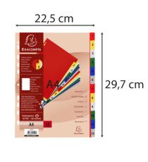 Divisori Numerici - 1-12 - PP opaco - A4 - colori assortiti - Exacompta