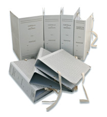 Faldone - legacci rivettati - 35 x 25 cm - dorso 10 cm - grigio - Euro-cart