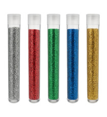 Glitter Bio grana fine - 10ml - colori assortiti - Deco - blister 5 flaconi
