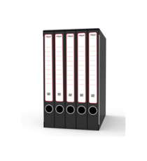 Gruppo registratori Quintetto - 23 x 32 cm - con 5 cartelle ad anelli - dorso 23 cm - grigio - Rexel