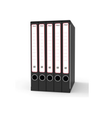 Gruppo registratori Quintetto - 23 x 32 cm - con 5 cartelle ad anelli - dorso 23 cm - grigio - Rexel