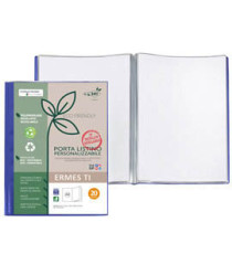 Portalistini personalizzabile Ermes TI - 22 x 30 cm - PP riciclato - 20 buste - blu - Sei Rota