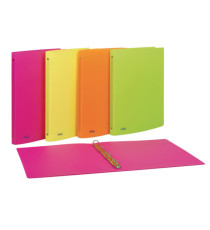 Raccoglitore neon - 22 x 30 cm - 4 anelli tondi 15 mm- PP - colori assortiti - Favorit