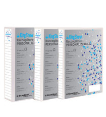 Raccoglitore personalizzabile KingShow - 22 x 30 cm - 4 anelli a D 65 mm - dorso 8 cm - bianco - Starline