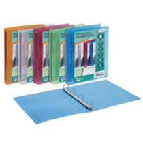 Raccoglitore personalizzabile Lumina - 22 x 30 cm - 4 anelli tondi 30 mm - PP - colori assortiti - Favorit