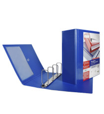 Raccoglitore personalizzabile Stelvio TI - 22 x 30 cm - 4 anelli a Q 65 mm - dorso 9 cm - blu - Sei Rota