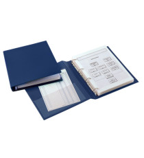 Raccoglitore Sanremo 2000 - 18 x 24 cm - 4 anelli a D 25 mm - dorso 4 cm - blu - Sei Rota