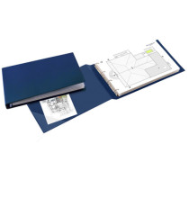 Raccoglitore Sanremo 2000 - 42 x 30 cm album - 4 anelli a D 40 mm - dorso 5,5 cm - blu - Sei Rota