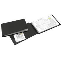 Raccoglitore Sanremo 2000 - 42 x 30 cm album - 4 anelli a D 40 mm - dorso 5,5 cm - nero - Sei Rota