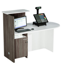 Reception concept - destra - 145 x 83 x 117 cm - bianco/frassino toscano