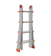 Scala telescopica Squadra - 8+8 gradini - alluminio - Marchetti